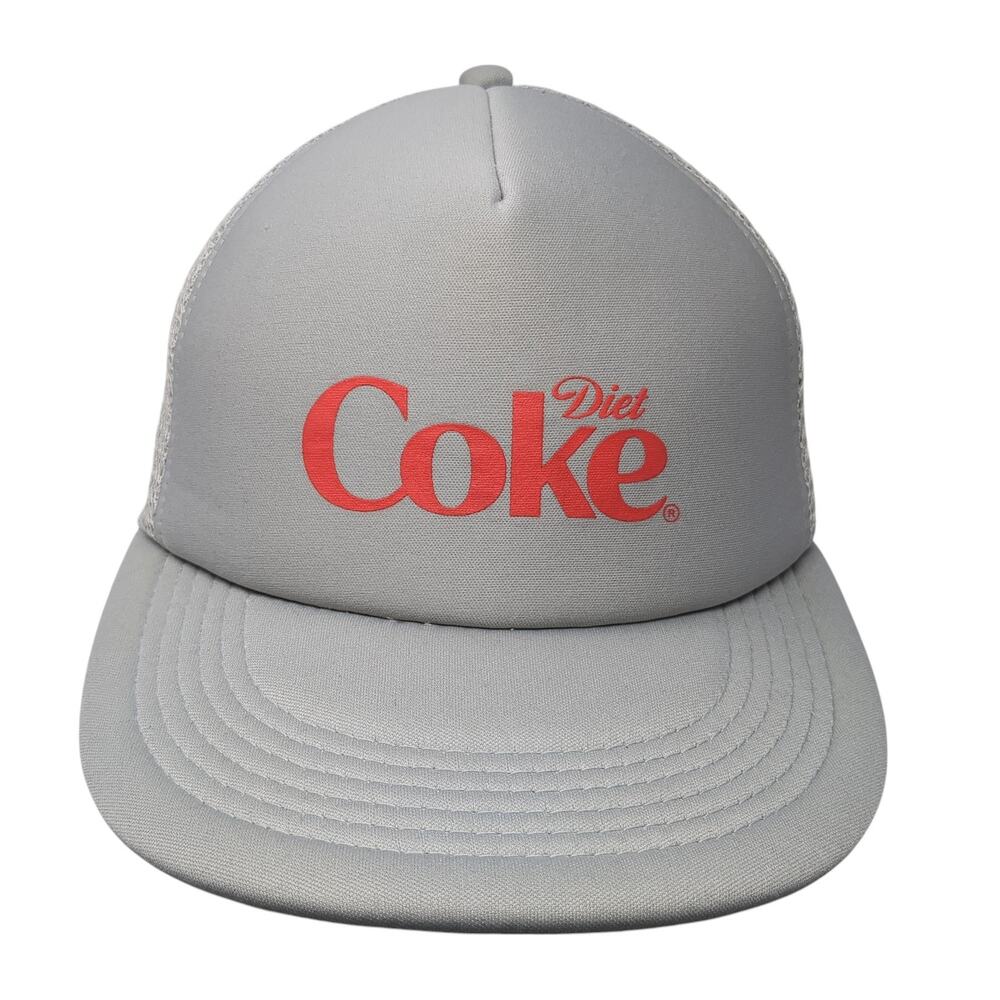 Diet Coke Snapback Trucker Hat Gray One Size Adjustable Mesh Back Polyester